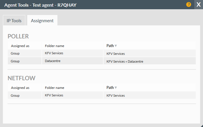 Agent Tools Assignment tab