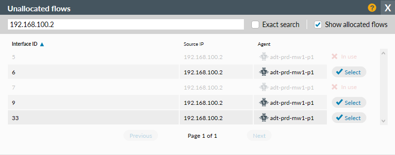 Unallocated flows dialog